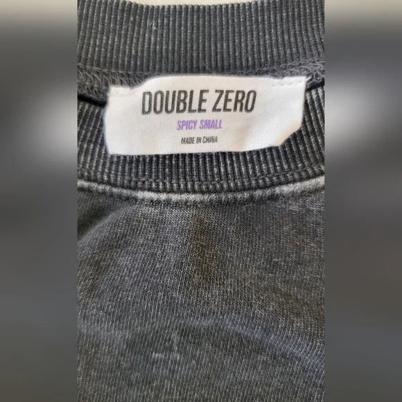 Double Zero Washed Black Crewneck Sweatshirt And Sweatpants - Picture 5 of 5